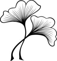 Simple and elegant, this black and white ginkgo leaf illustration is perfect for adding a touch of nature to your designs vector