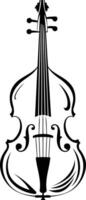 A simple, elegant line drawing of a double bass, perfect for adding a musical touch to your design projects vector