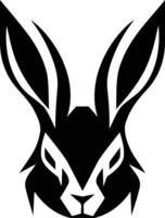 A bold and graphic black rabbit head logo, perfect for branding a business or creating a powerful design vector