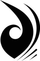 Abstract black and white logo design with a bold, stylized curve vector