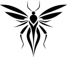 A striking black and white tribal insect tattoo design, perfect for adding a bold and edgy touch to your artwork or website vector