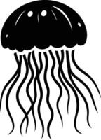 A simple, bold silhouette of a jellyfish, perfect for logos, icons, and illustrations vector