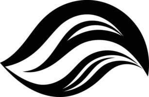 Abstract black and white logo design with a flowing, wave-like shape vector