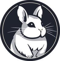 Cute cartoon rabbit in a circular logo design vector