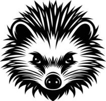 A bold and striking black and white illustration of a hedgehog's face, perfect for adding a touch of nature and character to your designs vector