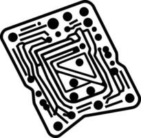 Abstract illustration of a circuit board with complex lines and connections, perfect for tech related projects and designs vector