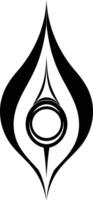 Abstract black and white teardrop logo design with concentric circles vector