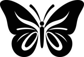 Simple yet elegant black and white butterfly silhouette, perfect for logos, branding, or decorative designs vector
