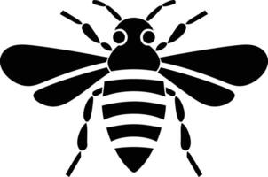 Simple, black and white bee silhouette for branding, logos, and design projects vector