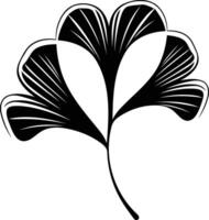 Simple yet elegant, this black and white illustration of a ginkgo leaf is perfect for adding a touch of nature to your design projects vector