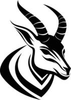 A bold, black and white illustration of an antelope head, perfect for branding, logos, and design projects vector