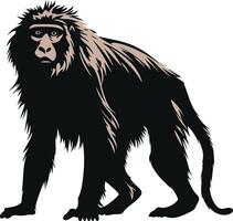 Silhouette of a Standing Baboon vector