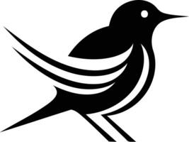 Stylized black and white bird logo with a simple design, perfect for branding, social media, and web applications vector