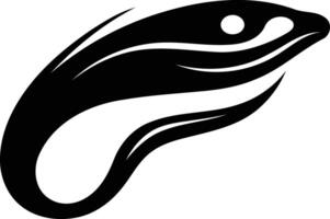 Abstract black and white logo design, featuring a stylized wave shape vector