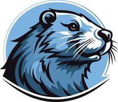 Bold and dynamic element illustration of a blue gopher mascot vector