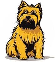 Cute cartoon cairn terrier sitting with a friendly expression vector