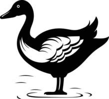 A simple yet striking silhouette of a duck, perfect for adding a touch of nature to your designs vector