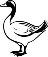 Simple line art illustration of a goose, perfect for logos, branding, and website design vector