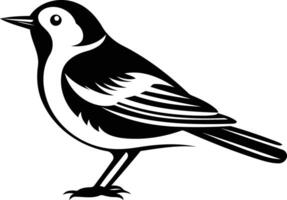 A simple yet elegant silhouette of a bird in black and white vector