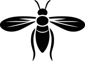 A simple, bold silhouette of a bee, perfect for illustrating concepts related to nature, pollination, and the environment vector
