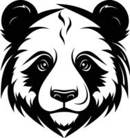 Bold, black and white illustration of a panda's face vector