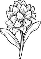 A delicate line drawing of a single flower, perfect for adding a touch of elegance to designs, invitations, and more vector