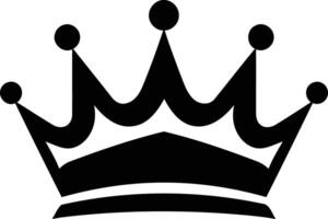 Simple black and white crown icon, perfect for websites, apps, and branding vector