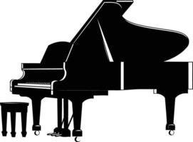 A striking silhouette of a grand piano, perfect for adding a touch of elegance to your designs vector