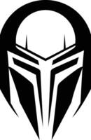 A minimalist, bold, and powerful black and white graphic of a helmet vector