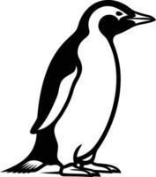 A simple yet elegant black and white silhouette of a penguin, perfect for branding, logos, and educational materials vector