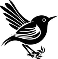 Simple yet elegant, this black and white illustration of a stylized bird is perfect for tattoos, branding, or any design needing a touch of nature vector