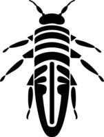 Black and white element illustration of a stylized bug, perfect for tattoos, branding, or design projects vector