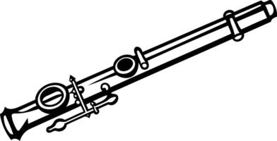 Black and white illustration of a flute, perfect for use in music publications, educational materials, or design projects vector