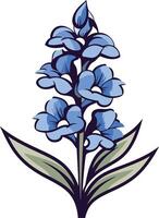 A simple, elegant illustration of a bluebell flower, perfect for adding a touch of nature to your designs vector