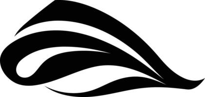 Abstract black and white logo design with a dynamic, flowing form vector