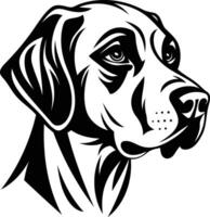 Black and white element illustration of a dog's head in profile vector