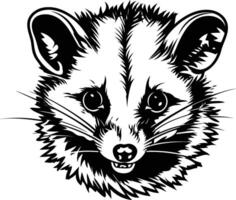 A bold black and white illustration of a civet's face, perfect for creating captivating designs for t shirts, mugs, and more vector