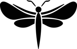 Simple, black silhouette of a dragonfly, perfect for logo design, branding, or nature themed projects vector
