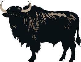Silhouette of a Standing Yak vector