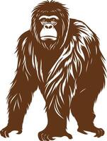 Silhouette of a Powerful Gorilla vector