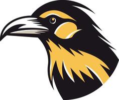 A bold and stylized illustration of a bird's head, perfect for use as a mascot or logo vector