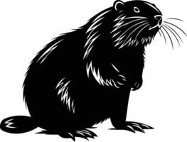 Black and White Illustration of a Groundhog vector