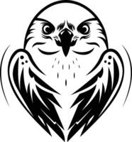 Bold black and white tattoo design of a hawk or falcon, perfect for nature lovers and those who appreciate strong imagery vector