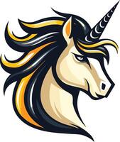 Cool and fierce, this stylized unicorn head logo is perfect for branding projects, merchandise, and more vector