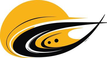 Abstract logo design featuring a bold black and yellow color scheme vector