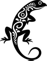 A stylized lizard with intricate patterns, perfect for tattoos, t shirts, or any design project needing a touch of tribal flair vector
