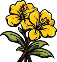 Vibrant cartoon yellow flowers with green leaves, perfect for adding a touch of spring to your designs vector
