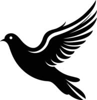 A simple yet powerful silhouette of a dove in flight, perfect for designs conveying peace, hope, and freedom vector