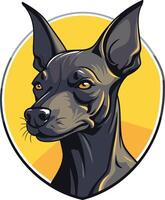 A bold, element illustration of a black xoloitzcuintli dog, looking directly at the viewer with a confident expression vector
