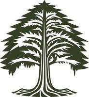 Simple yet powerful, this element illustration depicts a stylized evergreen tree vector
